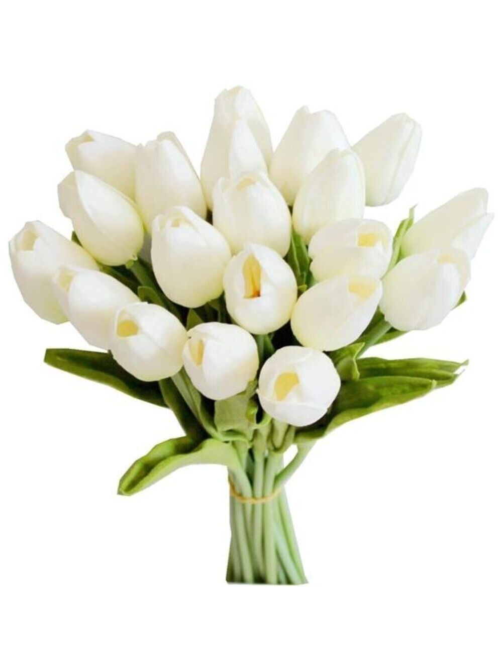 White Artificial Tulips 20pcs Silk Flowers 13in Wedding Spring Home Decor